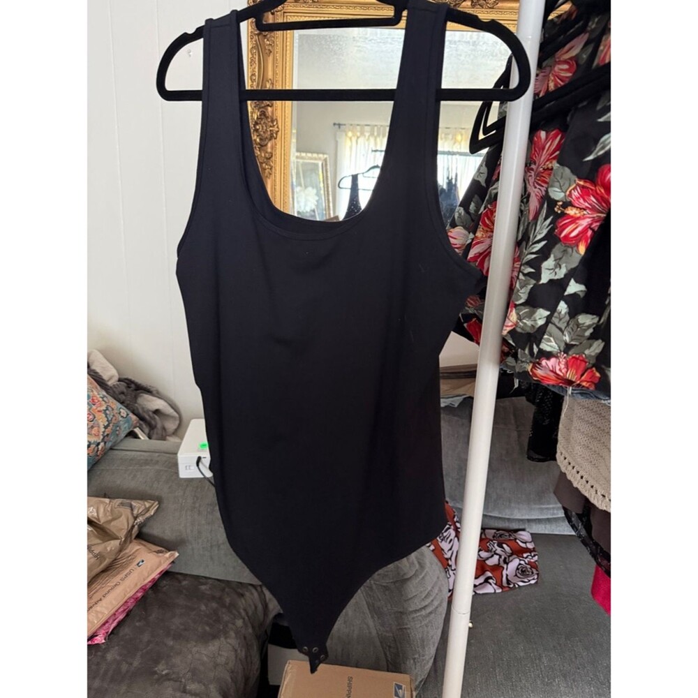 Abercrombie & Fitch Black Scoop Tank Bodysuit